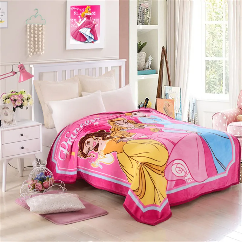 

Disney Magic Frozen Princess Flannel Thicken Blanket Plush Queen Size Blankets on Bed / Sofa / Plain Flat Sheet Bedding Throws