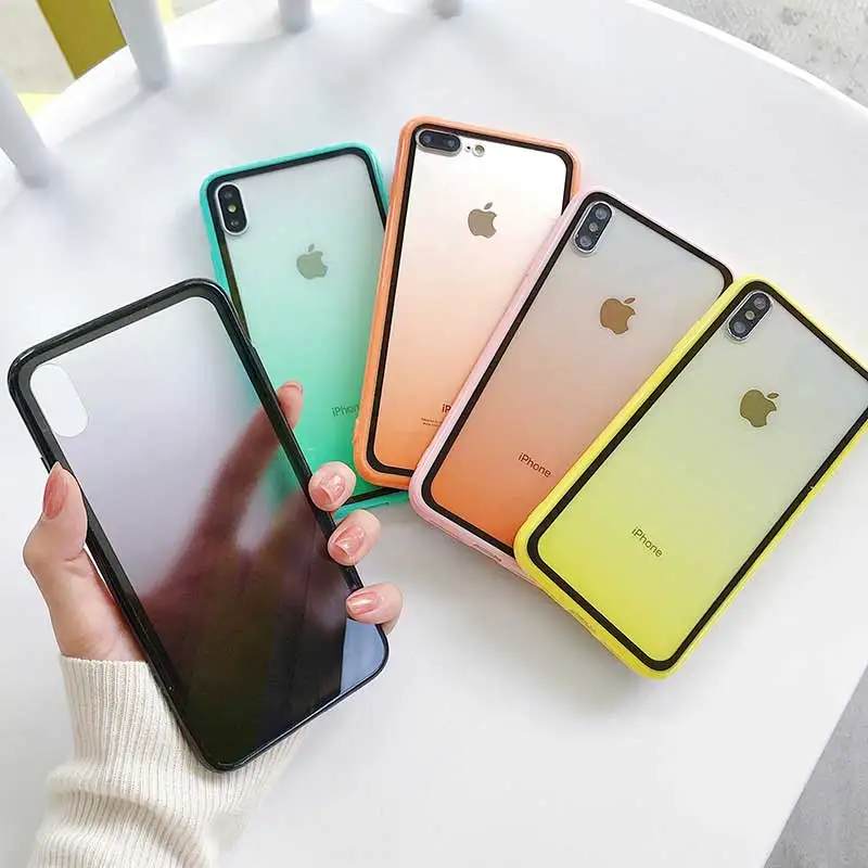 Модный градиентный цветной чехол для телефона iphone 11 Pro XS MAX XR X 6 6S 7 8 Plus мягкий прозрачные чехлы чехол|case for