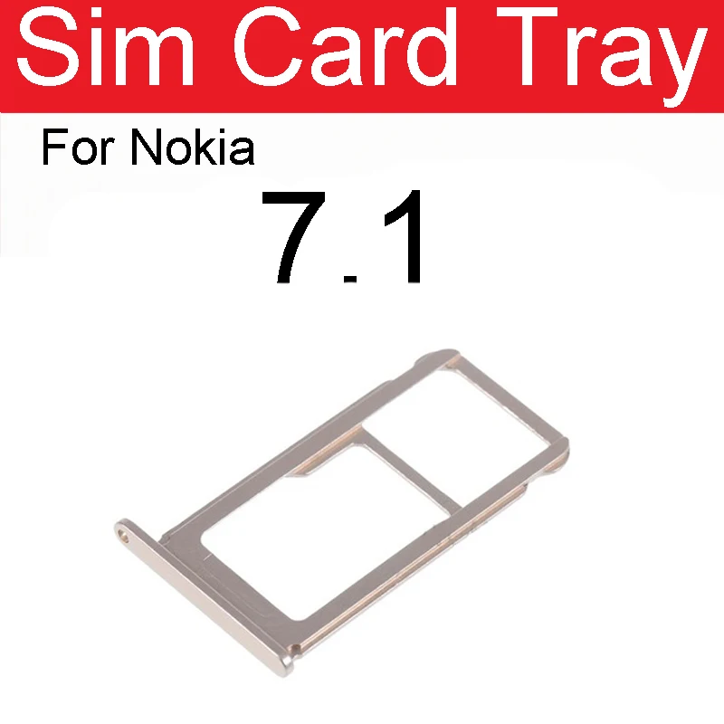 Держатель слота для SIM-карты Nokia 7 1 5 84 дюймов TA-1085 TA-1095 TA-1096 TA-1097 Sim-ридер гнездо