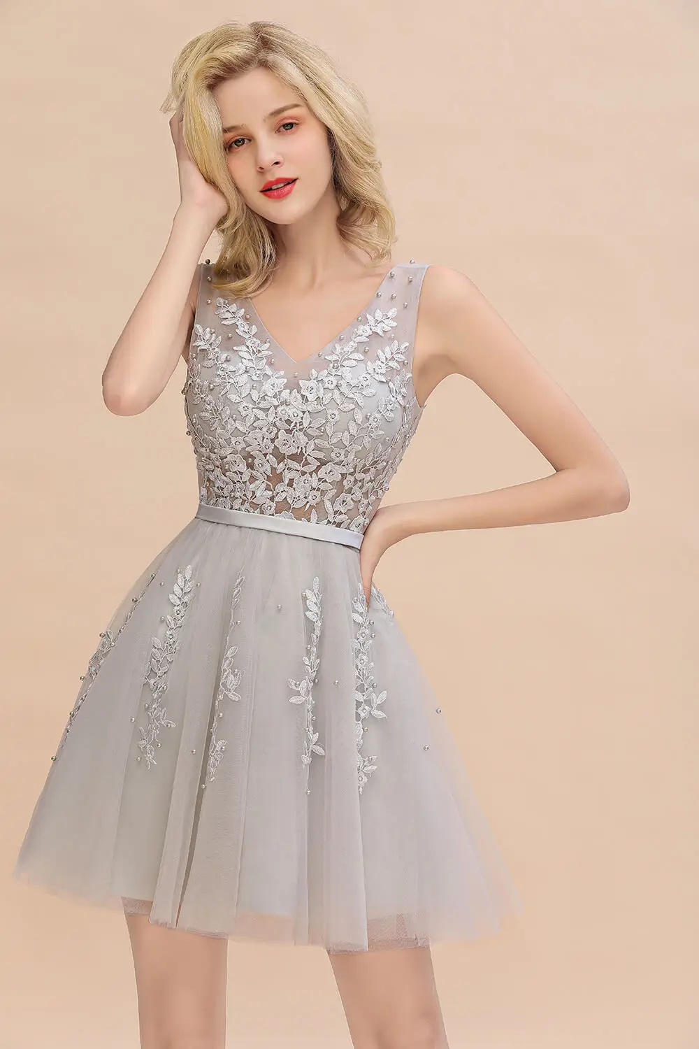 Вечернее Платья 2019 До Колена Сексуальные Иллюзионные Высокие Низкие Кружевные