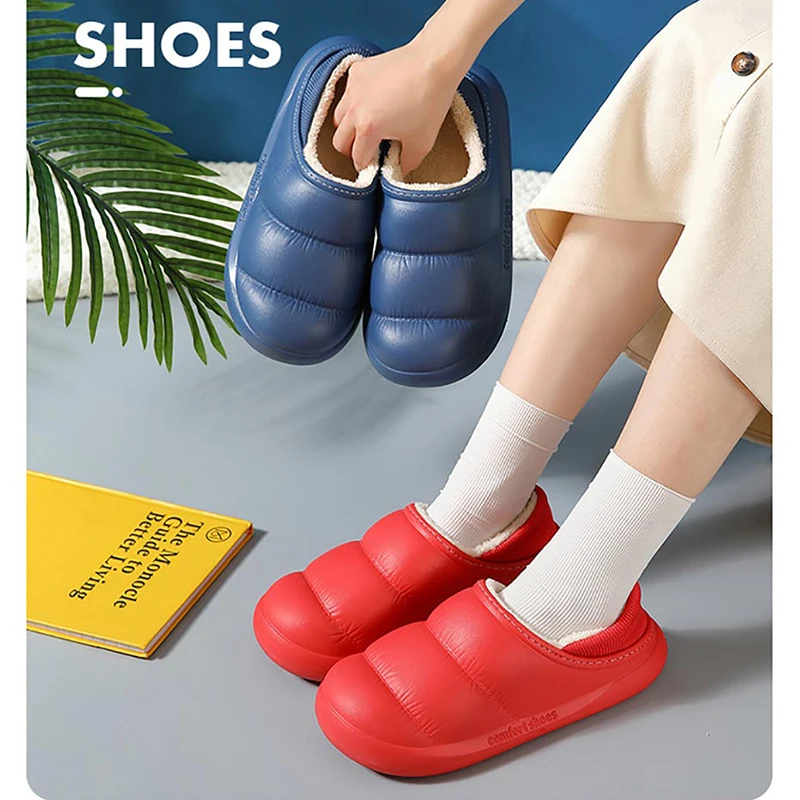 

Heel Wrap Winter Waterproof Men Shoes Non-slip EVA Indoor Outdoor Cozy Home Autumn Thick Platform Shoes Women Slides pantuflas