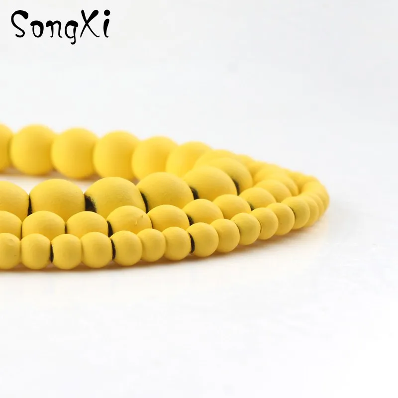 Бусины из натурального камня темно-желтые круглые бусины гематита и для