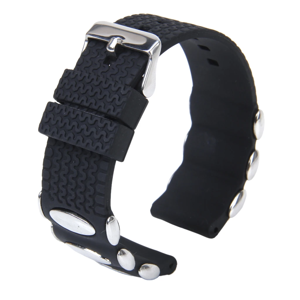 Водонепроницаемый ремешок для часов инкрустированный металлическим браслетом 20