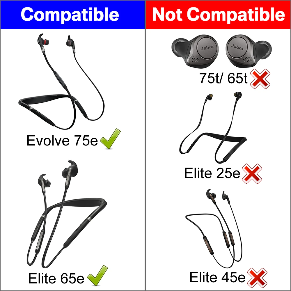 Силиконовые наушники misodiko насадки для наушников Jabra Evolve 75e/ Elite 65e сменные
