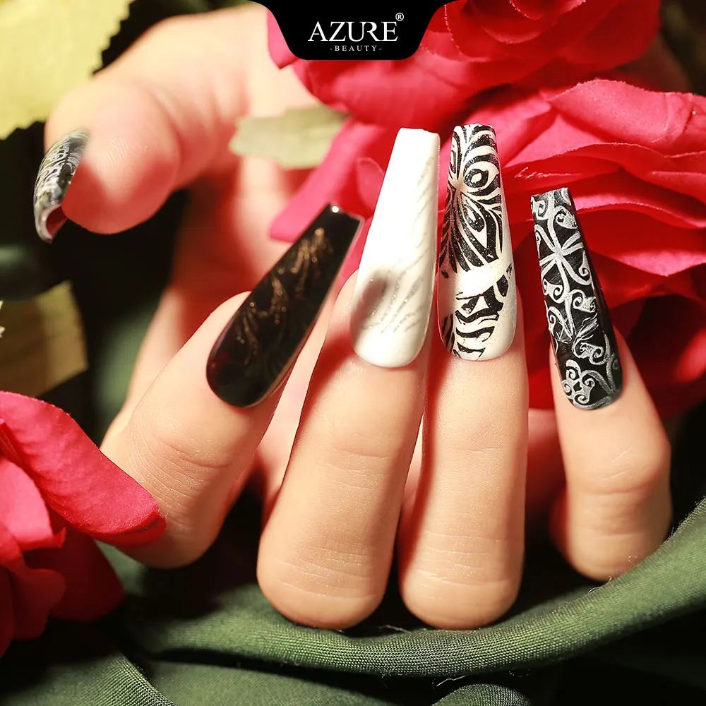 Лак для ногтей Azure Beauty 6 шт./лот Перманентный УФ лак стемпинга Гибридный