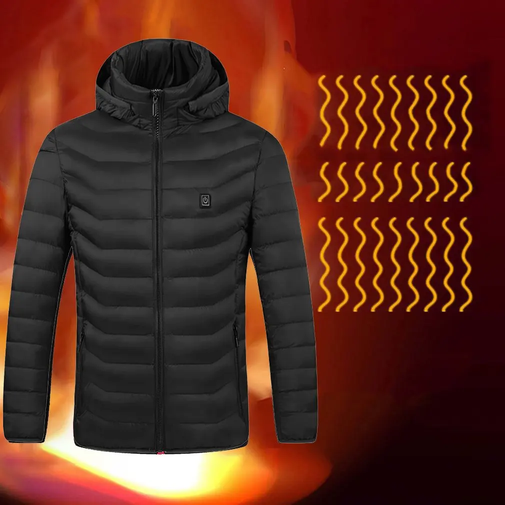 

Мужская теплая куртка с подогревом 9 областей, зимняя уличная куртка с электроподогревом и USB, теплое Спортивное теплое пальто, одежда, хлопк...