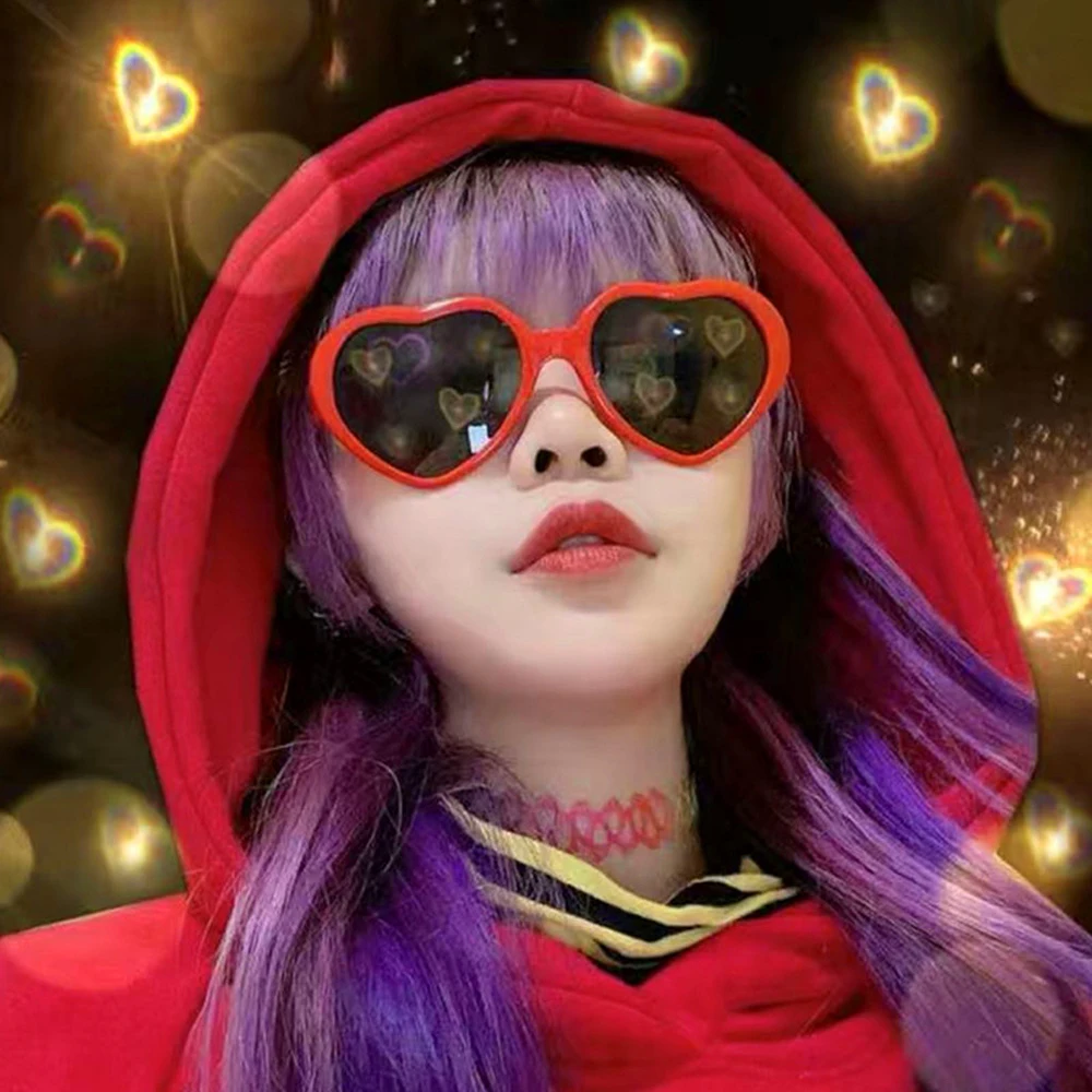 Женские солнцезащитные очки с дифракцией в форме сердца | Аксессуары для одежды