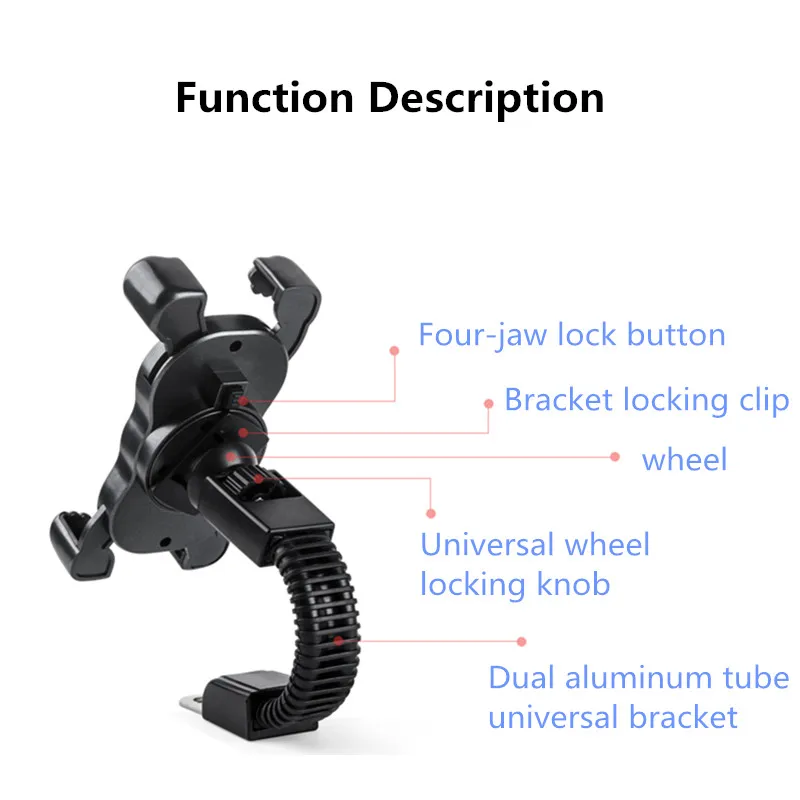 Мотоцикл мобильный телефон держатель ABS + Алюминий E-подставка для велосипеда