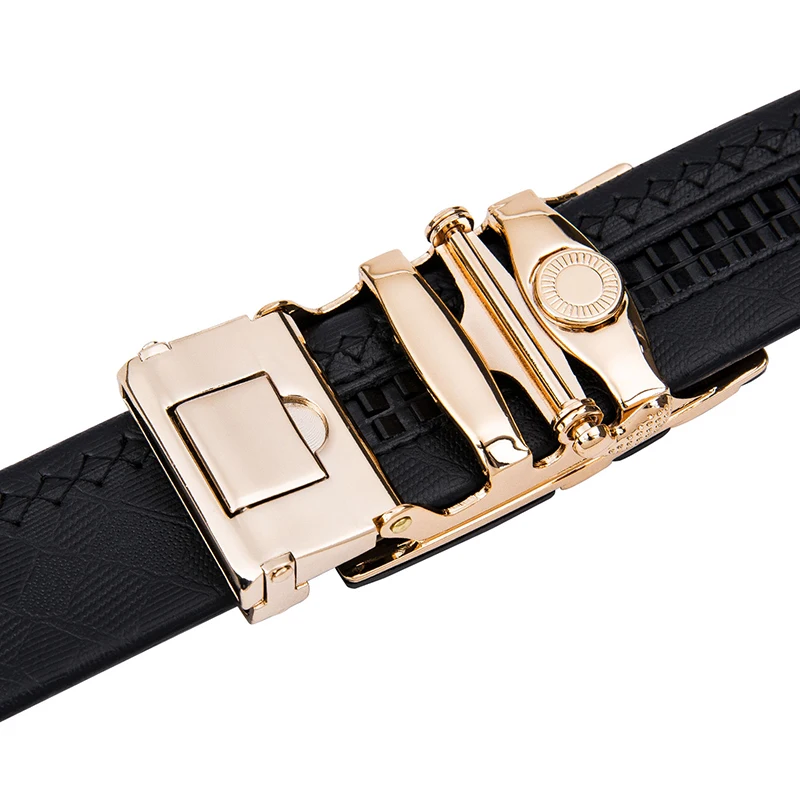 Hi Tie брендовый ремень с золотой пряжкой из натуральной кожи мужской для джинсов