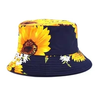 double side unisex harajuku bucket hat outdoor panama cap women bucket fishing hat sunscreen original flower print fisherman hat