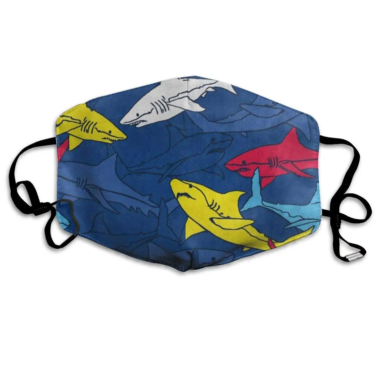 

Face Mask Abtsract Cartoon Ocean Shark Fish Customized Cycling Half Face Earloop Dust Mask for Woman