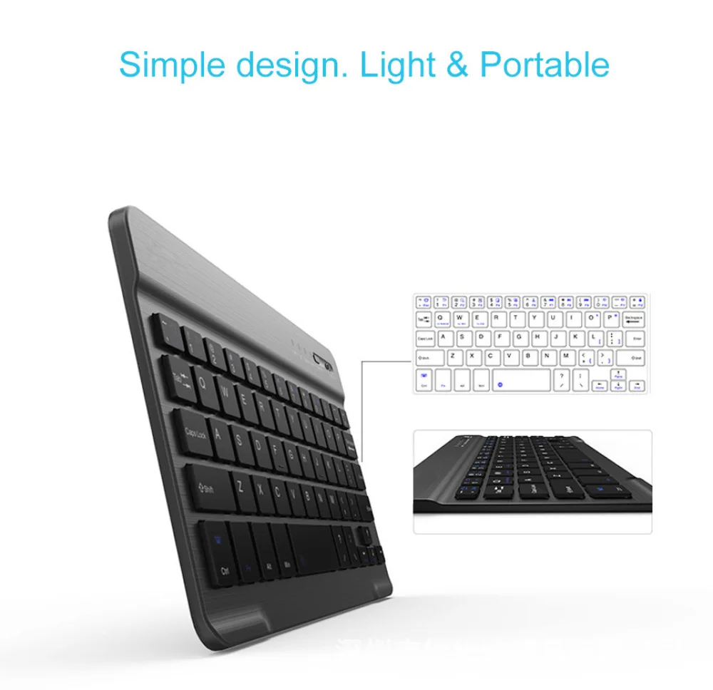 RGB LED Bluetooth Wireless Keyboard Slim for iPhone iPad Android Tablet Windows Rechargeable Portable Travel Keypad | Компьютеры и