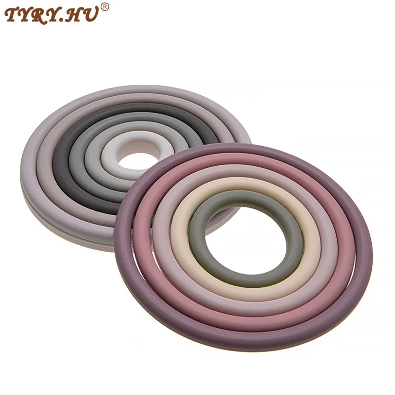 

TYRY.HU 6Pc/Set Silicone Building Block Baby Silicone Teether Soft Silicone Block Educational Montessori Stacking Toys