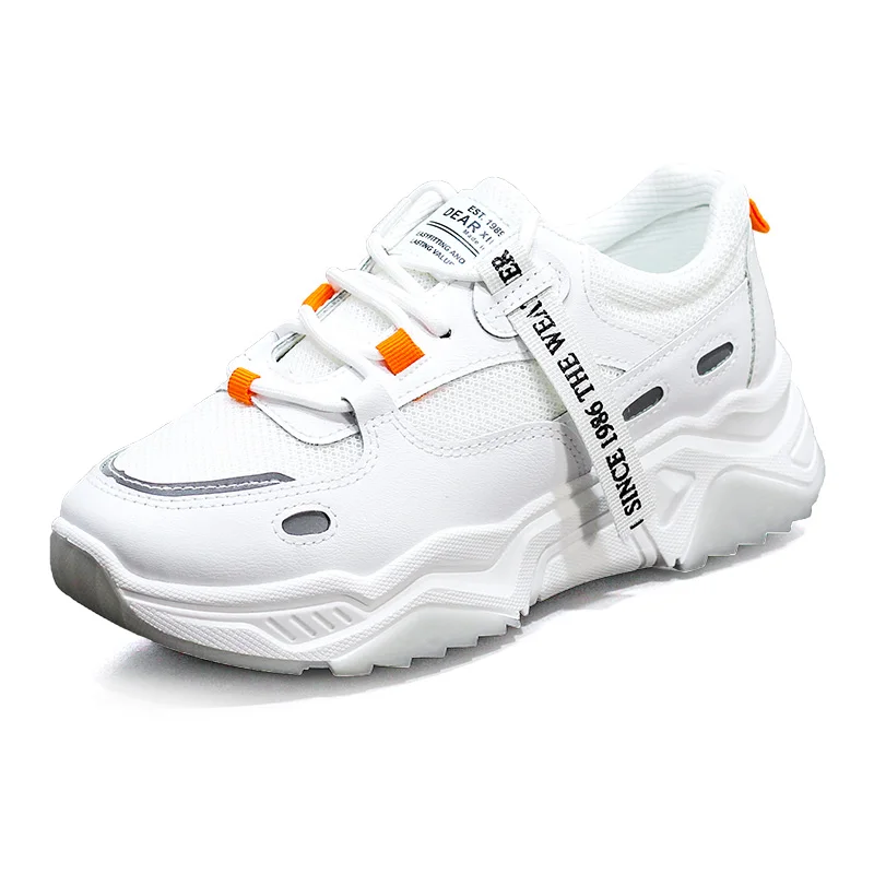 

Mesh Hollow White Shoes Women's 2021 Spring New Mesh Shoes All-match Thick-soled Breathable Sports Casual Vulcanized Shoes Tenis