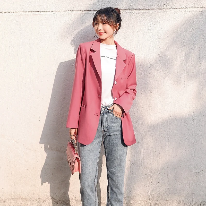 Весна-Осень 2020 новый молодежный популярный женский свободный однотонный