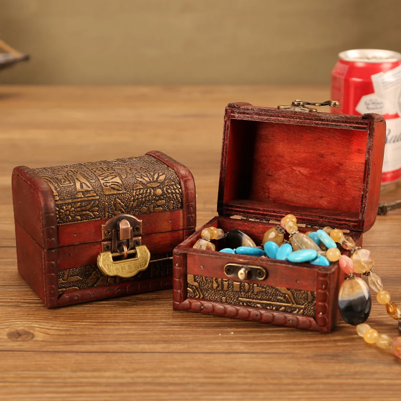 

Creative retro wooden box storage box wooden code hand jewelry box antique treasure box
