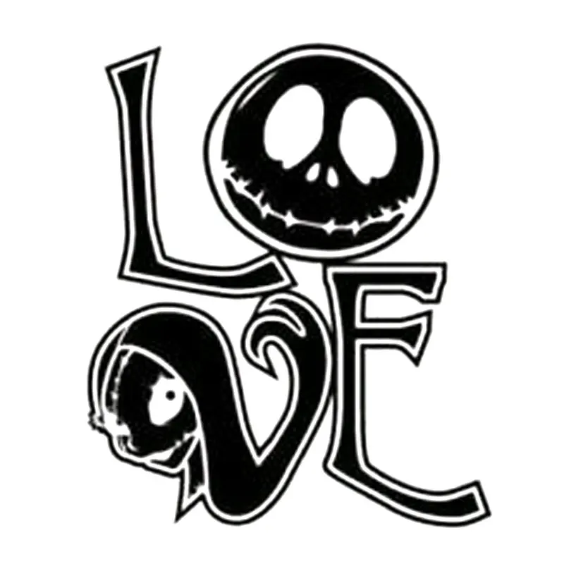 Автомобильные наклейки s Jack Skellington и Sally Кошмар перед Рождеством любовь