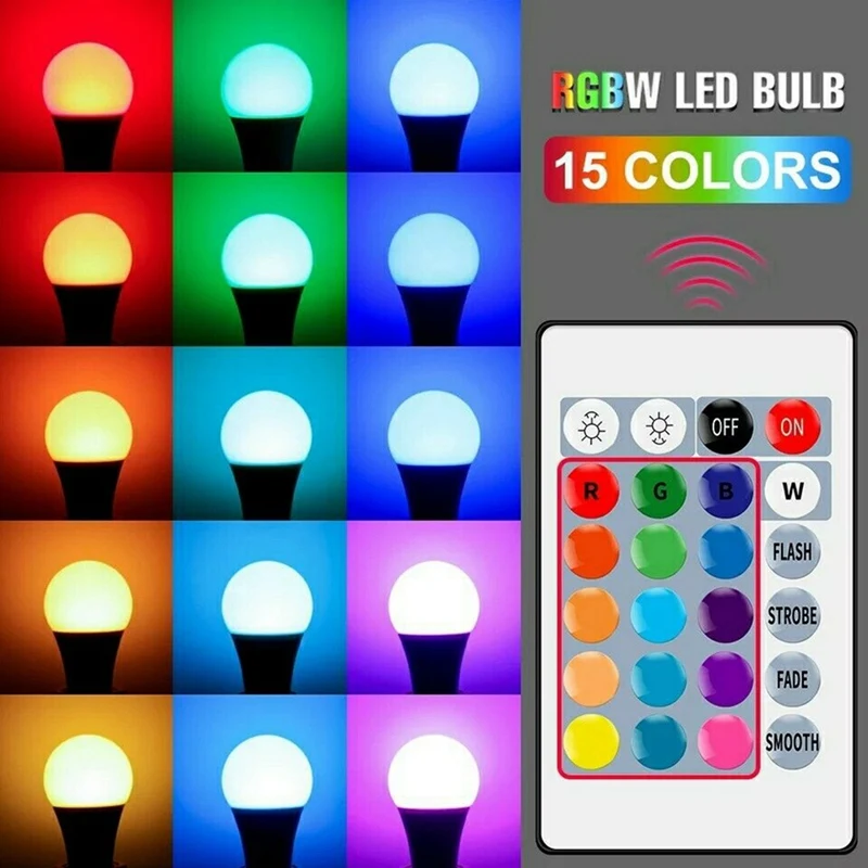 3 шт. светодиодные лампы E27 RGB 5 Вт 16 цветов | Лампы и освещение