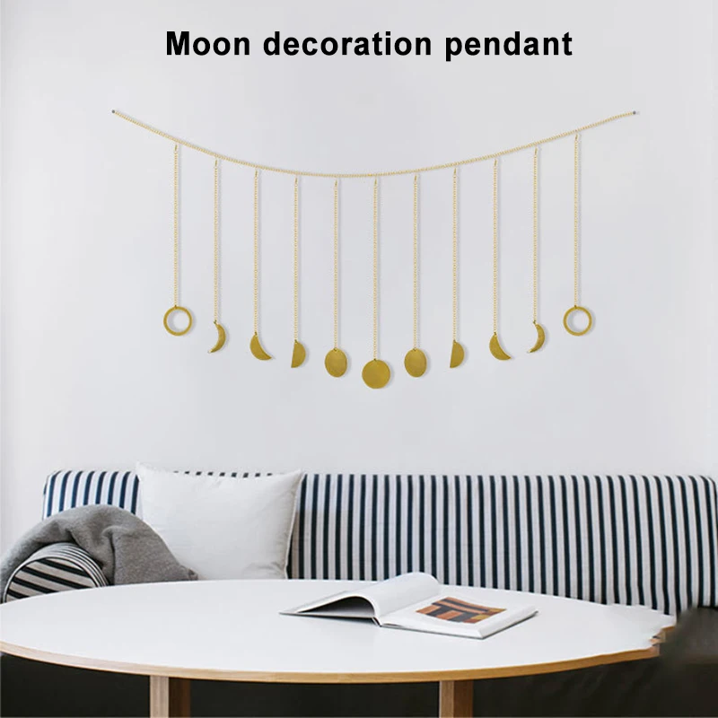 

Moon Pendant Metal Beautiful Home Decoration for Bedroom Living Room Dormitory Office Decoration CANQ889