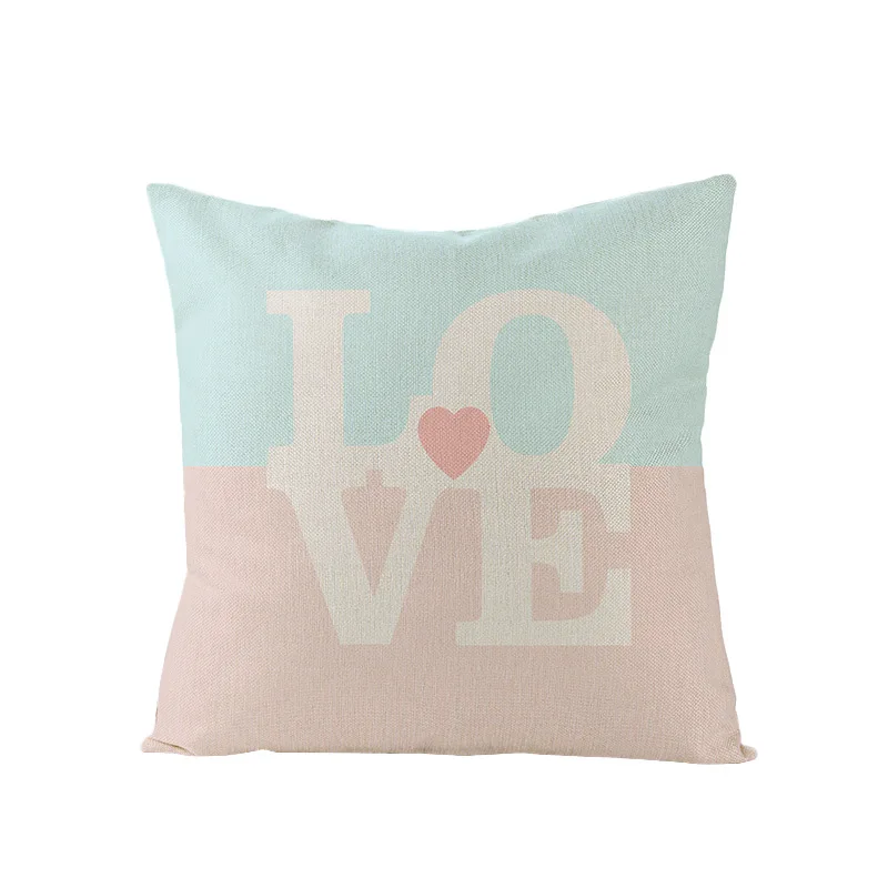 

Valentine's Day Pillowcase Custom Flower Series Square Linen Pillowcase Home Cushion Cover Hot Style Home Pillowcase