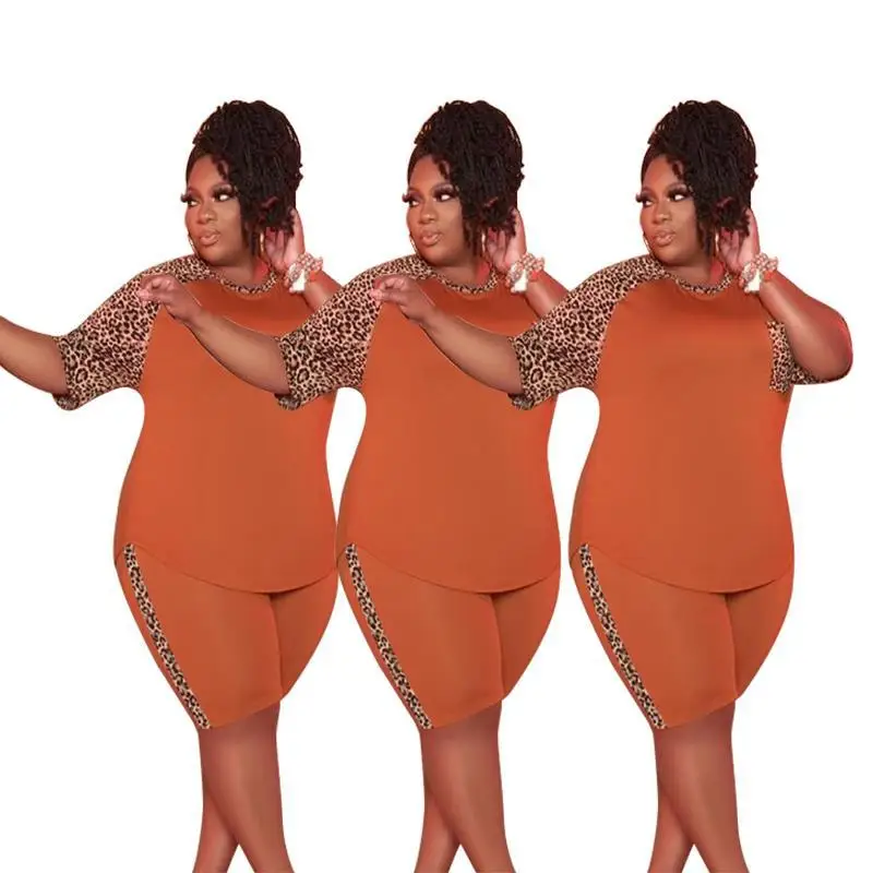 

2021 горячая распродажа Женские Короткие наряды с леопардовым принтом на каждый день короткий рукав; О до образный вырез; Футболка + обтягиваю...