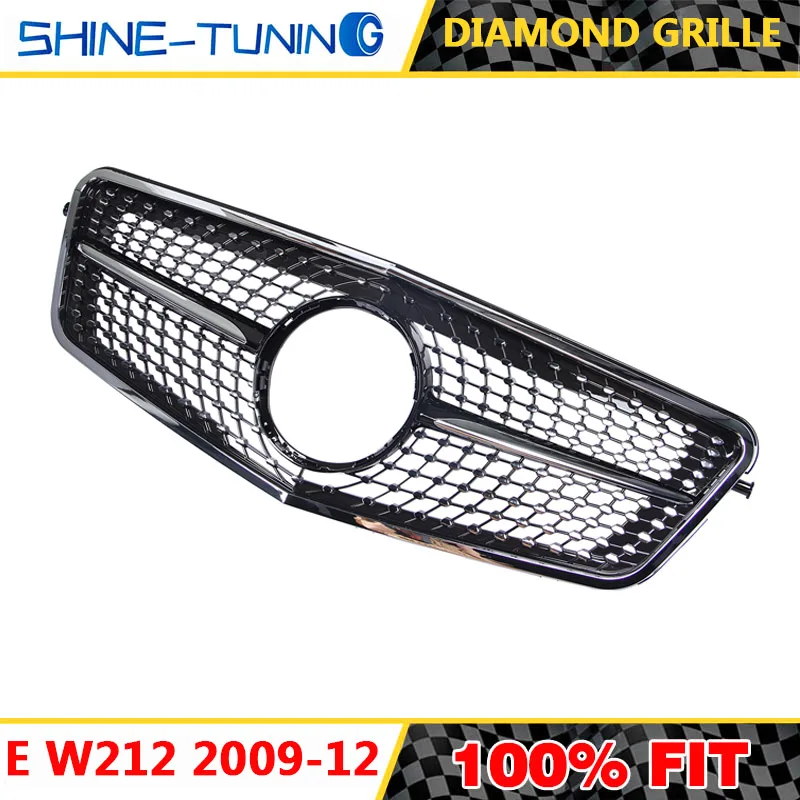 Передняя решетка подходящая для E класса W212 Алмазная E300L E400L E200 E350 с эмблемой 2009