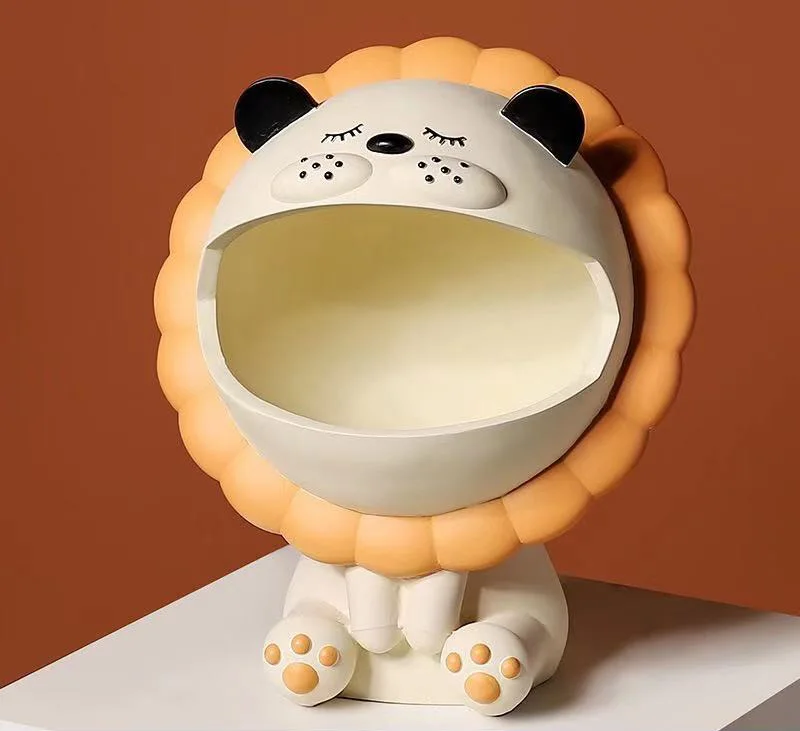 

Cute Big Mouth Lion Ornament Storage Box Home Decoration Ornamental Resin Art Sculpture Figurines Home Decor Gift Decorative