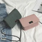 Новинка 2021, Женская квадратная сумка-слинг на цепочке, винтажная простая однотонная сумка-мессенджер, мини-сумка-мессенджер на плечо с пряжкой, женская сумка