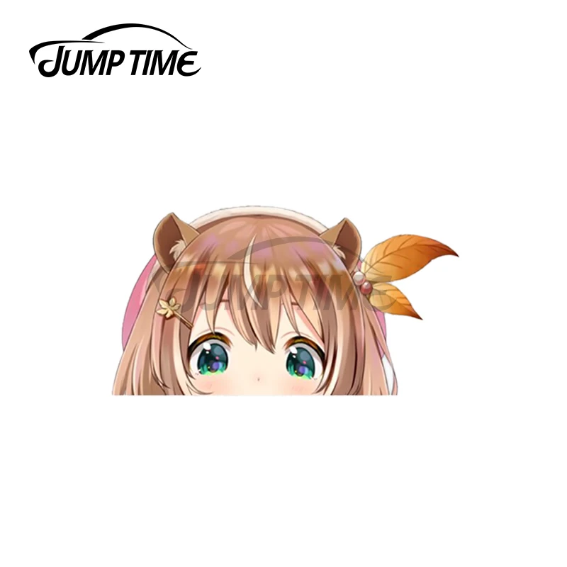 Время скачка 13x7,9 см для Ayunda Risu Peeker лобовое стекло аниме автомобильные наклейки холодильник Мультяшные технические