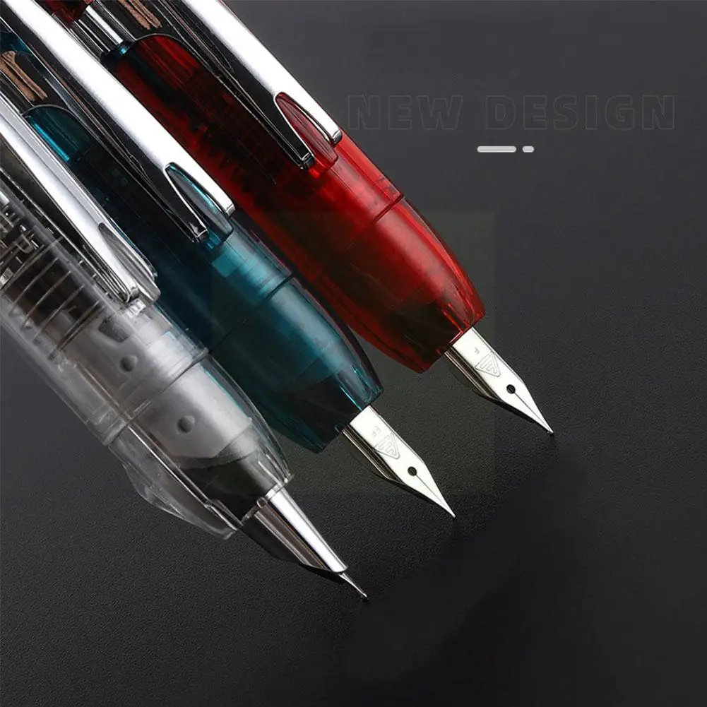 

Press-type Fountain Pen Plastic Ink Pen Ef/f Nib Converter Writing Fountain Pens Office Supplie Stationery Students Filler W6o9