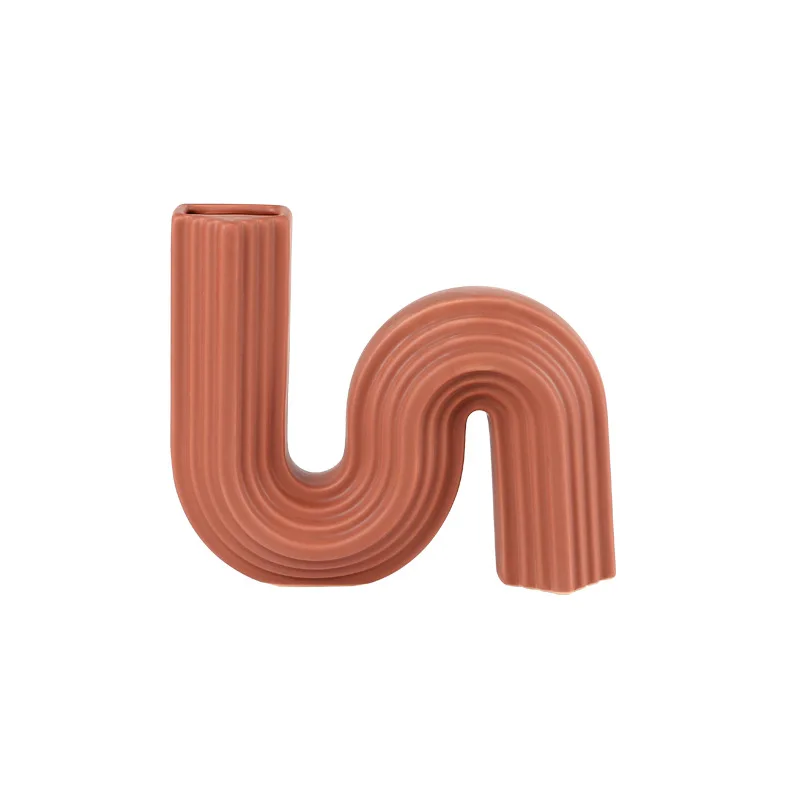 

Nordic Ceramic Vase Ornaments Modern Geometric Architectural Modeling Hotel Home Creative Soft Decoration Housewarming Gifts