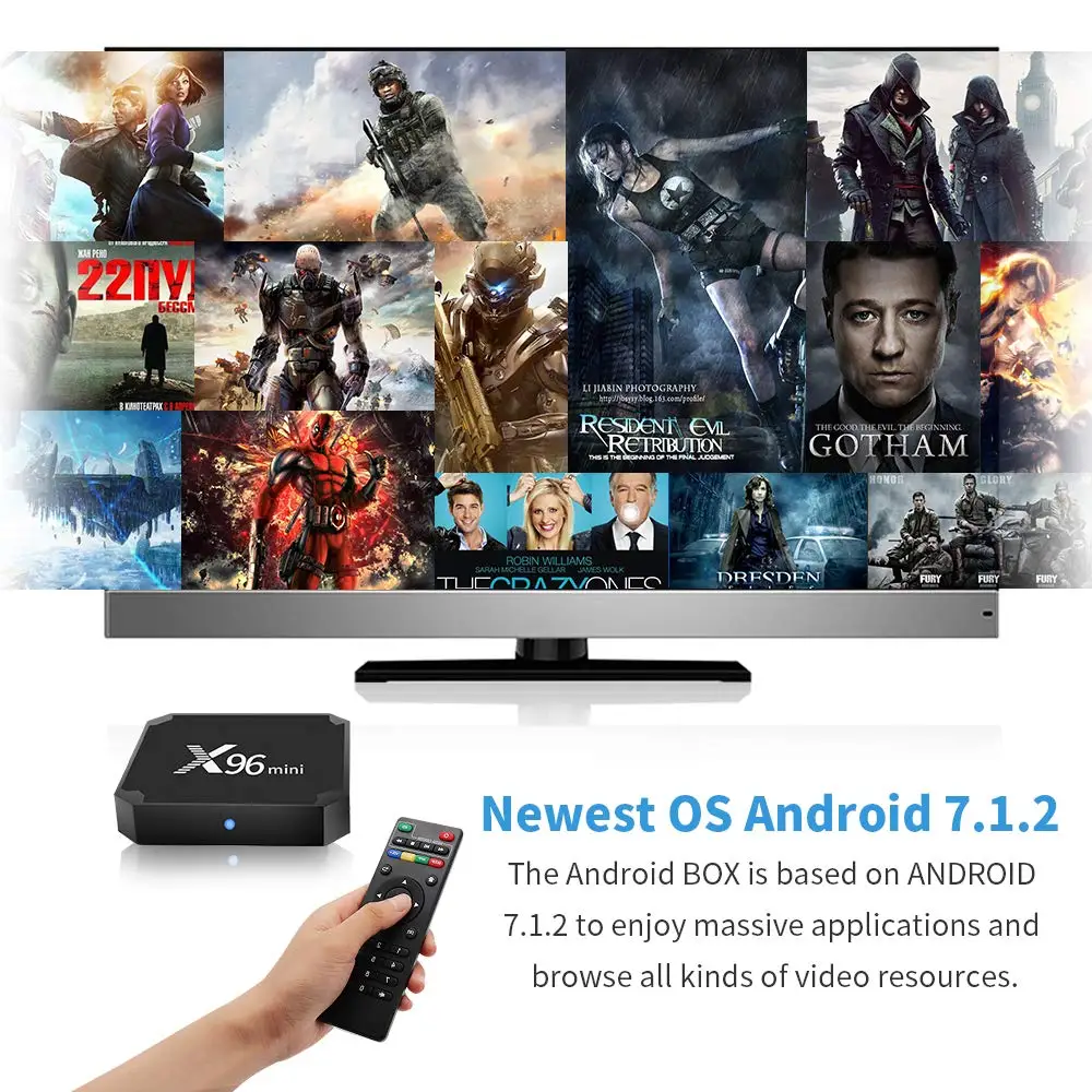 Smart tv Box X96 Mini 1 год IP tv подписка Android 7,1 Amlogic S905W четырехъядерный 2,4 ГГц 4K HD онлайн медиаплеер телеприставка