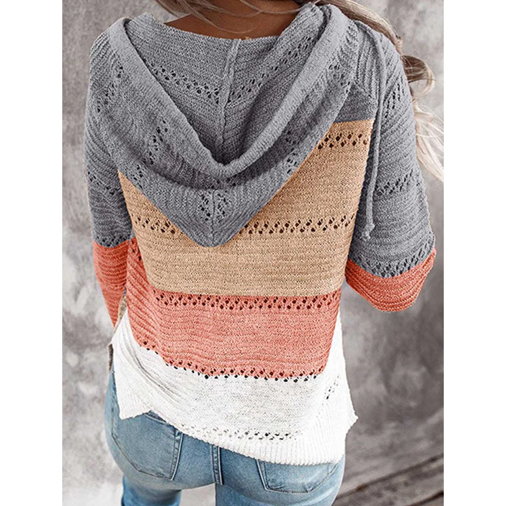 Осень/Зима 2020 новый женский свитер на молнии с капюшоном и длинными рукавами