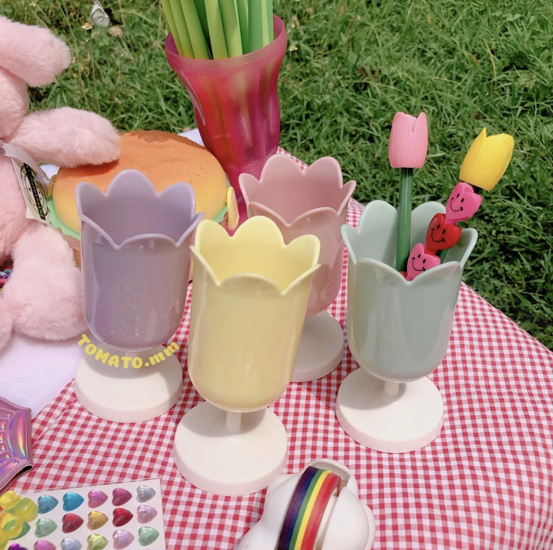 Caixa de Armazenamento Adorável Flor Caneta Holderfor Estudante Decorativo Desktop Organizador Cosméticos Kawaii Escola Papelaria