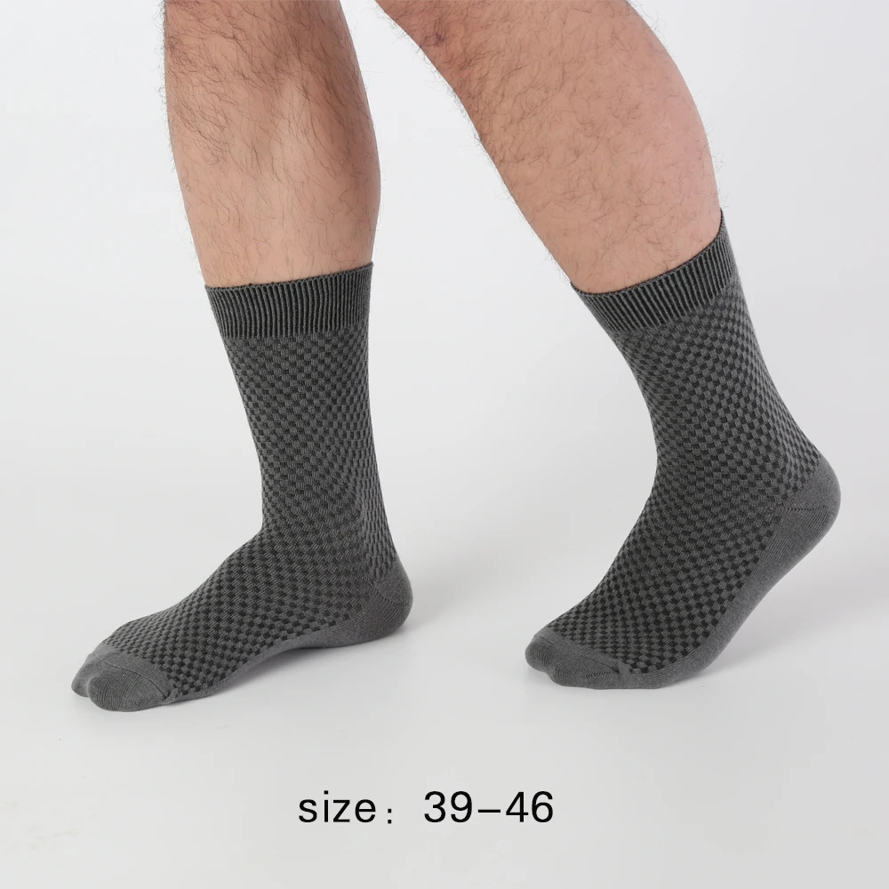 2020 Hot Sale Men's Business Casual Dress Socks Black 10 Pairs High Quality Bamboo Fiber Socks For Man Gift Plus Size 39-46
