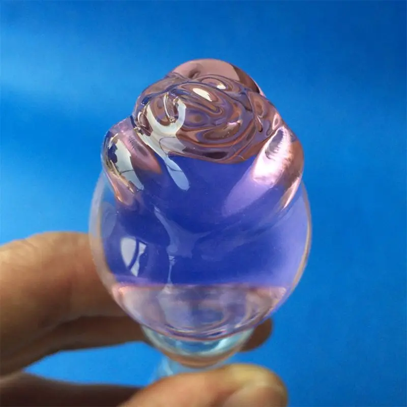 Хрустальное стекло с розами Анальная пробка жезл удовольствия фаллоимитатор