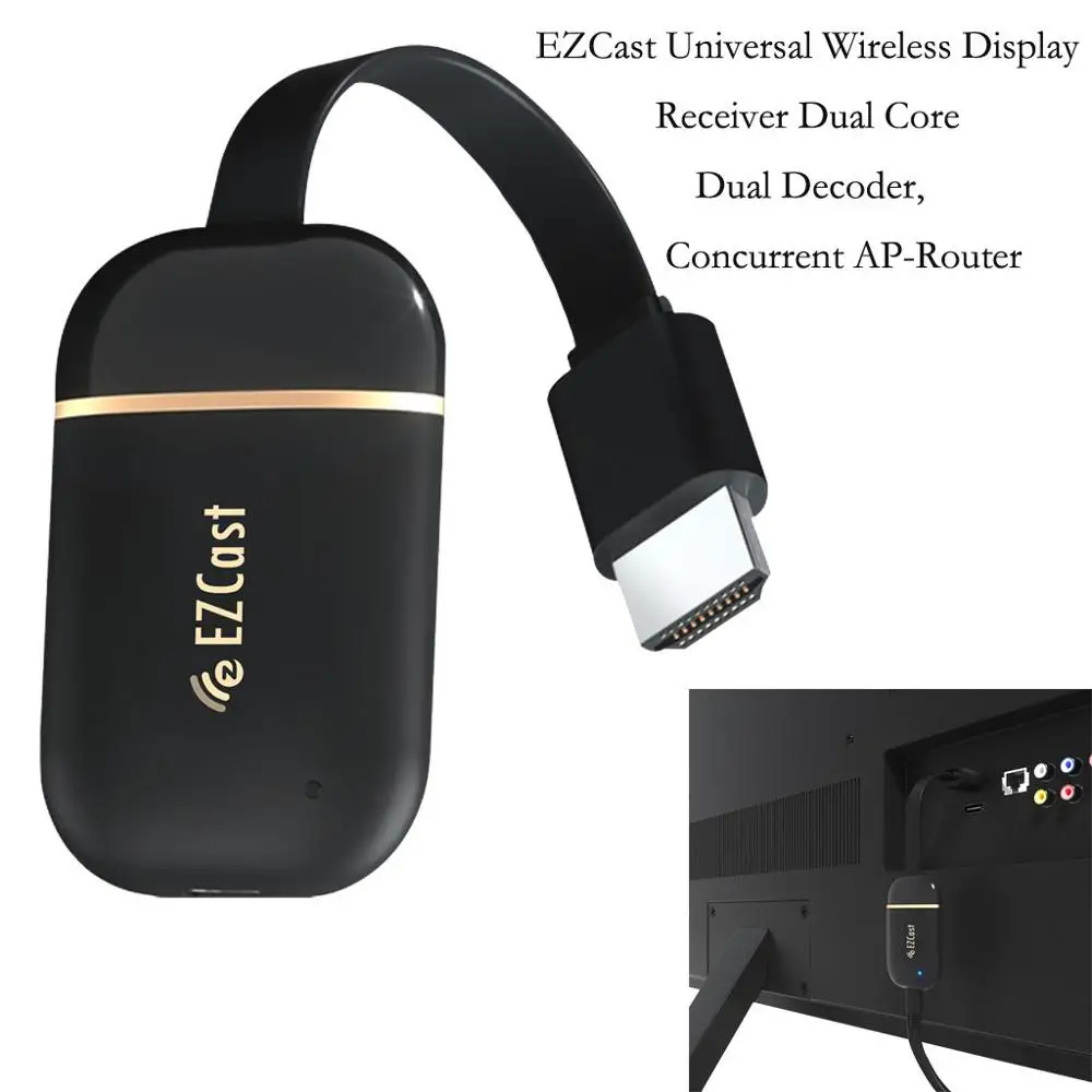 Один универсальный беспроводной дисплей ресивер Двухъядерный двойной декодер 2