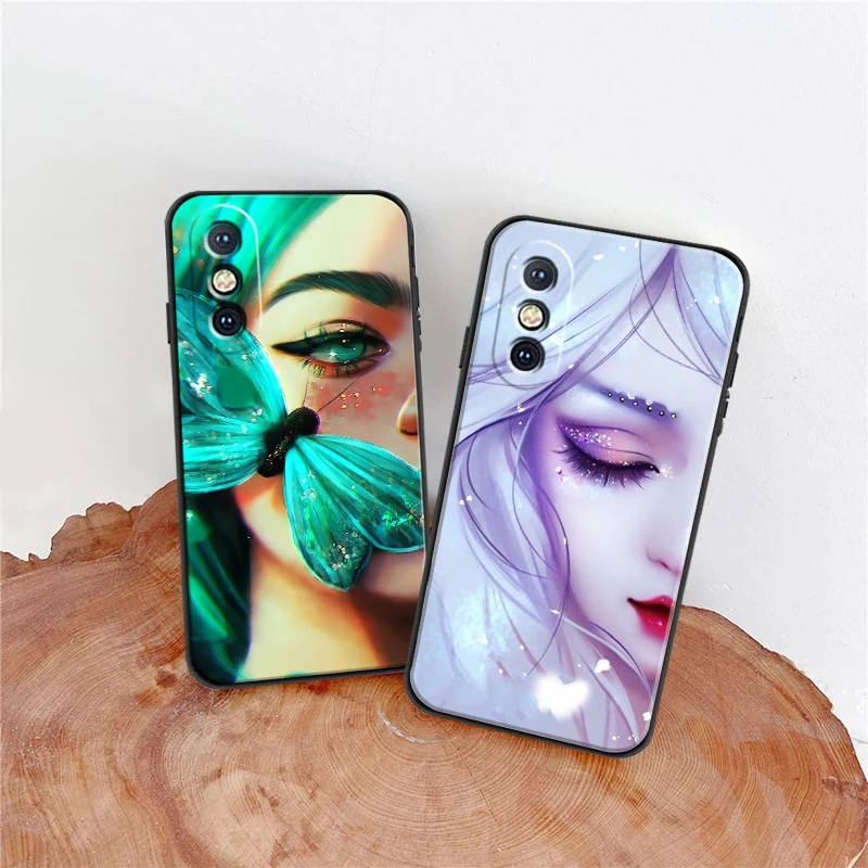 

Phone Case For Xiaomi Redmi K40 Pro Plus K20 K40 K30 Pro Funda Coque Carcasa Cases Back Cover TPU Fashion Personality Charm Girl