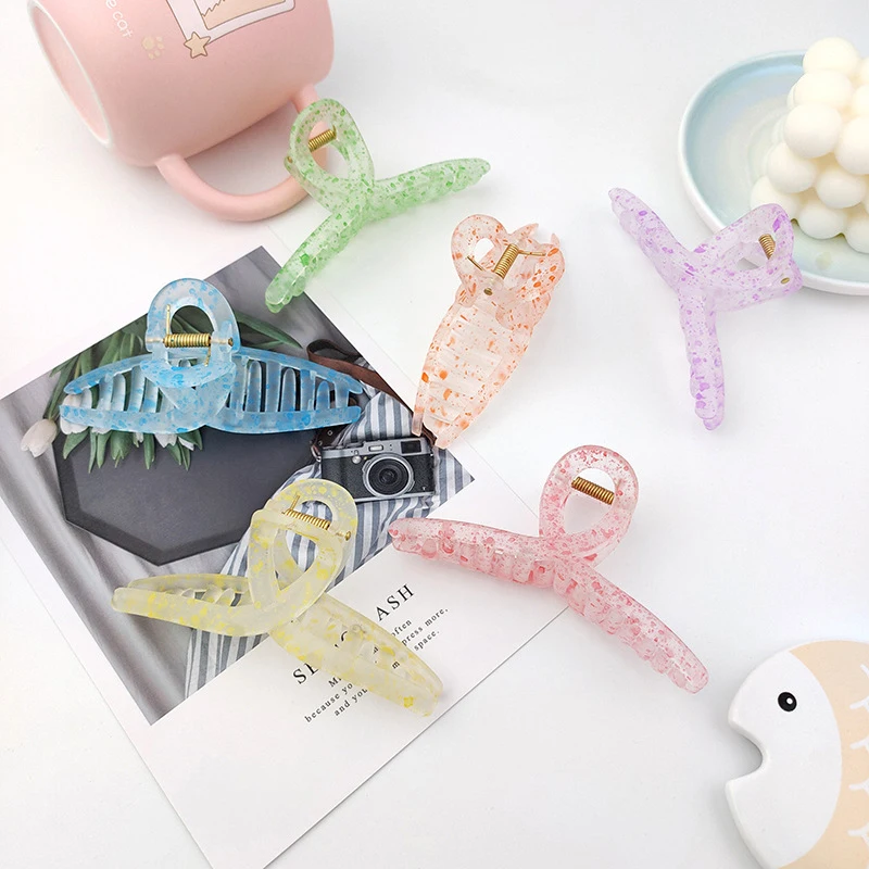 

Cool Color Hair Claws Women Large Geometric Cross Square Hair Clip Matte Frosted Hair Crab Hairpins Barrettes Hair Accessories