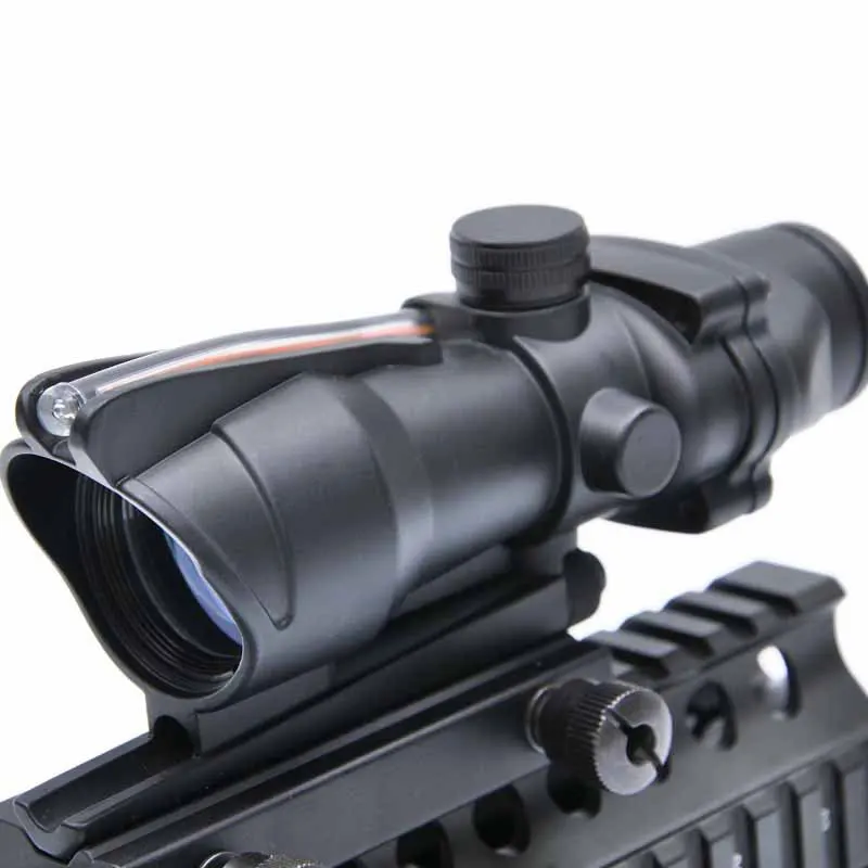 Тактический ACOG 1X32 прицел Красный точка зрения Оптика прицел с реальным оптоволоконный прицел 20 мм Пикатинни Вивер