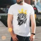 Мужская футболка с коротким рукавом, с принтом льва