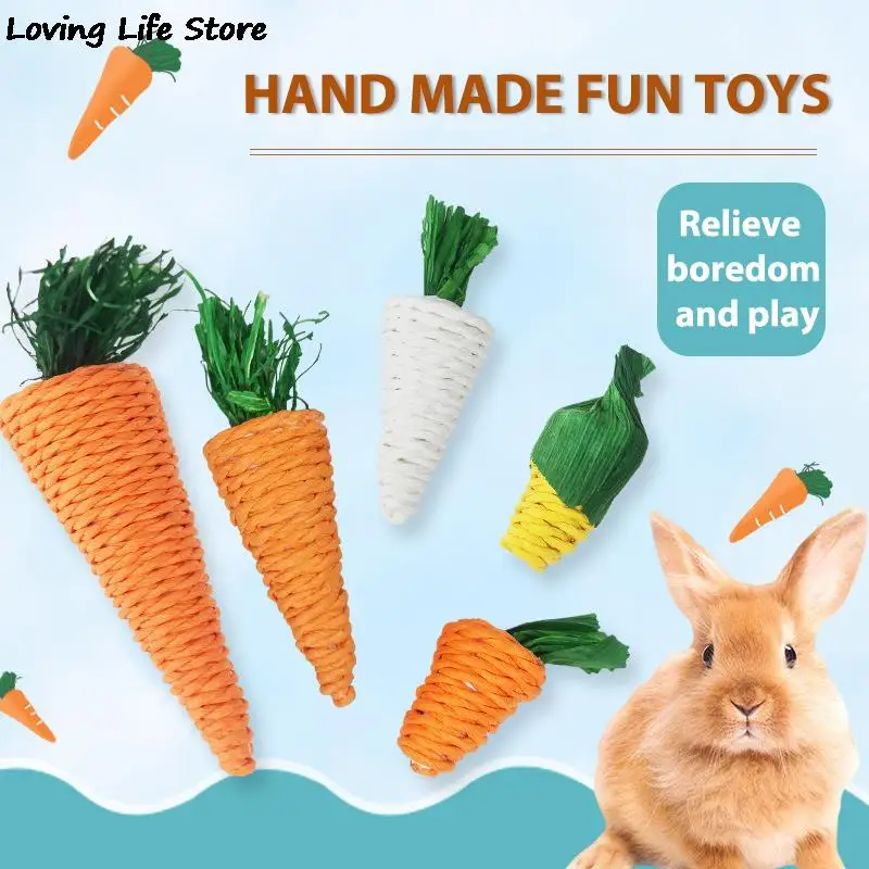 

Симпатичный Хомяк, игрушка для жевания кролика, товары для домашних животных, игрушки для зубов, кукуруза, морковь, тканые шарики для очистк...