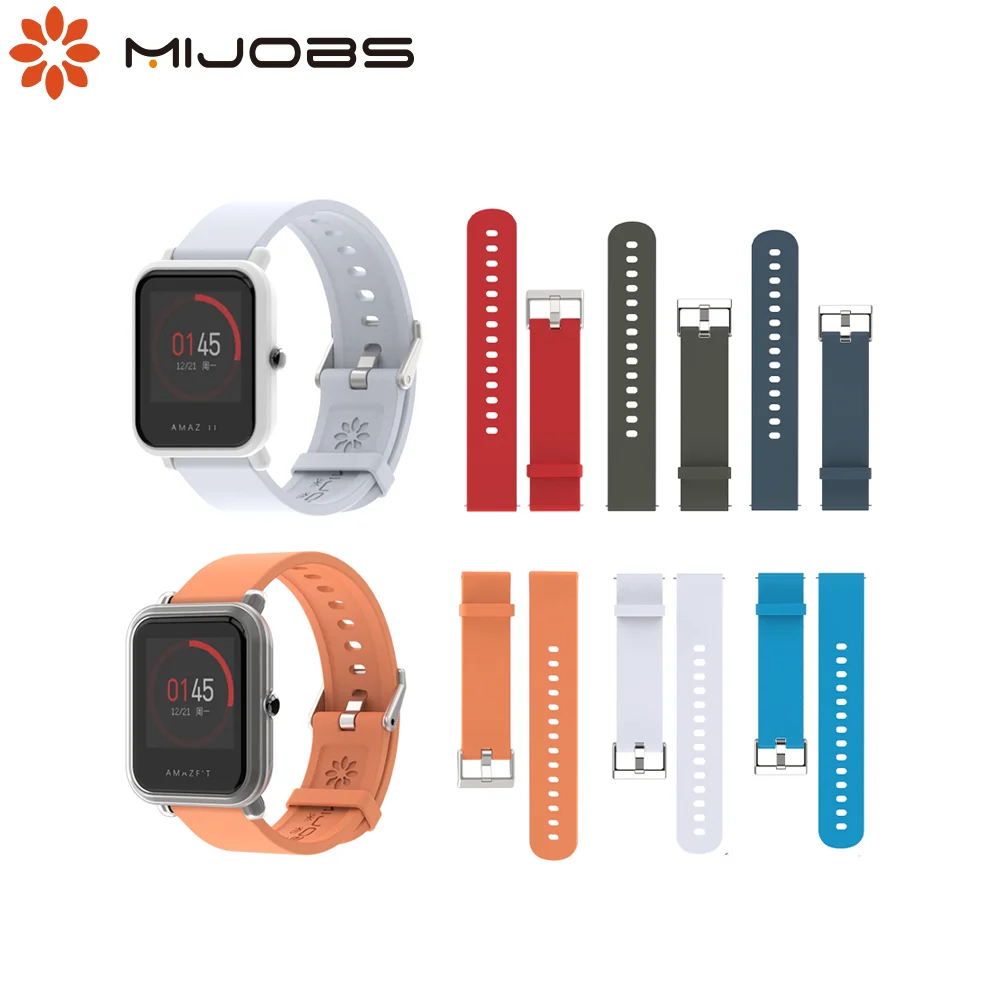 Силиконовый ремешок Mijobs для умных часов Xiaomi Huami Amazfit Bip BIT 20 мм аксессуары