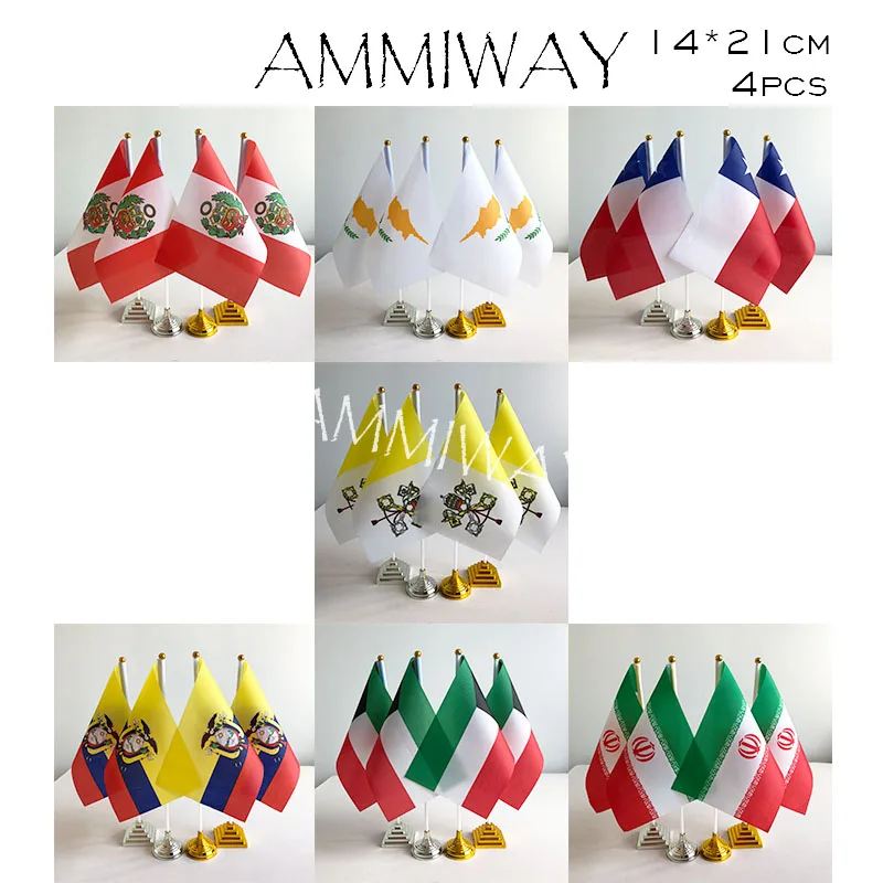 AMMIWAY 14x21 см 4 шт. Нигерия Суринам Ямайка Гаити настольные флаги Эстония Малайзия