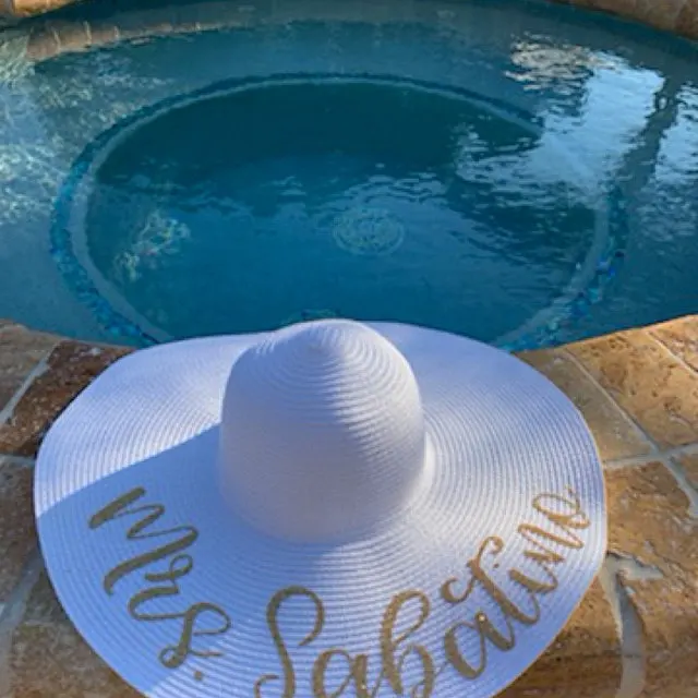 Соломенная шляпа с мягкими полями индивидуализированная шапка от солнца подарок