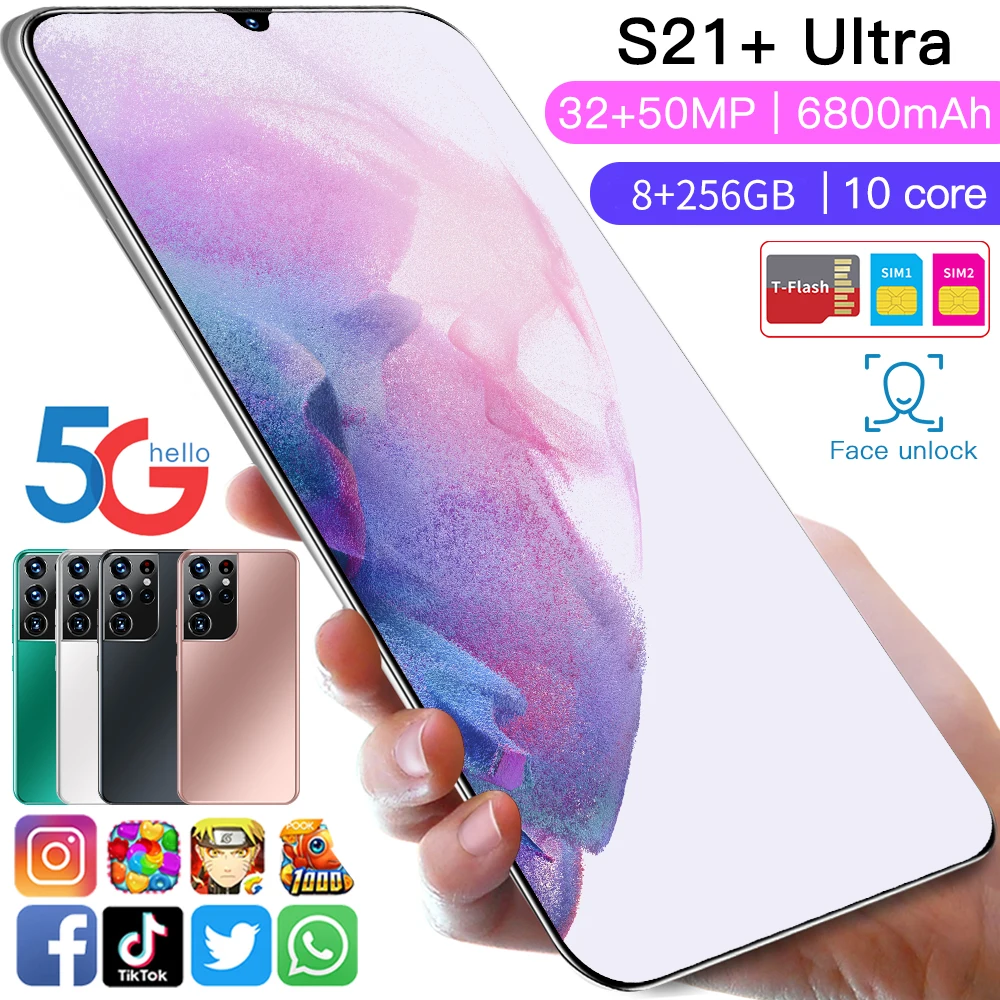 

Galaxy S21 Ultra Smartphone Global Version 6.7'' 16 512GB 6800mAh 4G LTE 5G Network Full Screen Fingerprint Unlock Cellphone