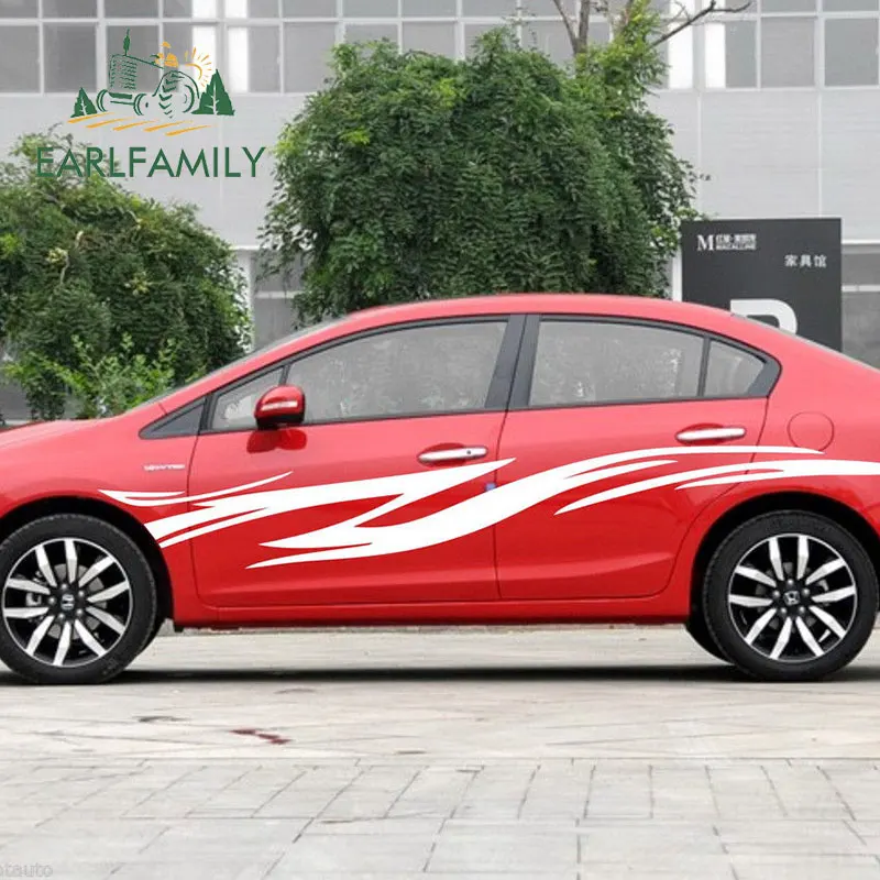 EARLFAMILY 200 см x 22 7 2x гоночные полосы автомобильные наклейки s дверные виниловые