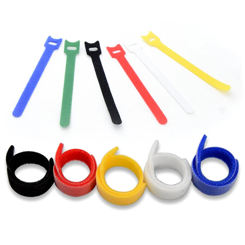 

100PCS/Set Candy Color Data Cable Tie Nylon Hook Loop Cable Wiring Harness Cable Fastener Marker Straps Power Wire Management