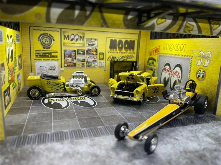 BOB 1:64 гаражный дисплей светодиодсветильник па Диона станция залива команда гонок