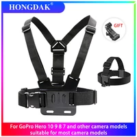 hongdak adjustable chest head strap mount belt for go pro gopro hero 10 9 8 7 xiaomi yi 4k sjcam sj4000 insta360 accessory